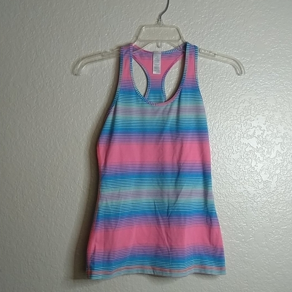 Ivivva by Lululemon racerback stripe tee sz 14 - Picture 1 of 5